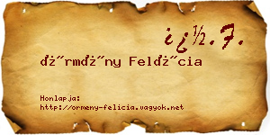 Örmény Felícia névjegykártya